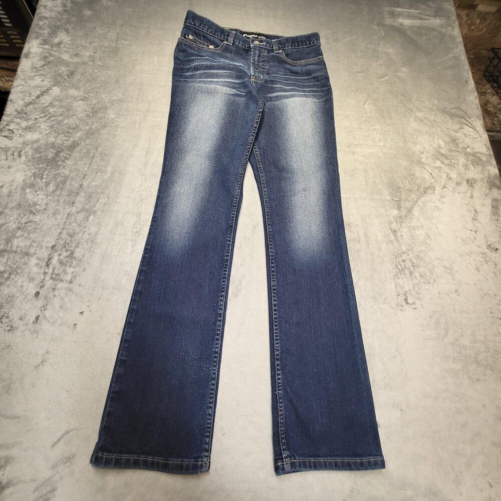 Express Jeans Womens 6 Blue‎ Bootcut Medium Wash 31 Inseam Cotton Blend